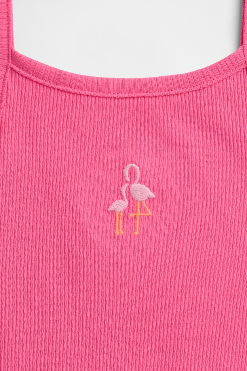 Musculosa Rib Toddler Niña Neon Pink Rose