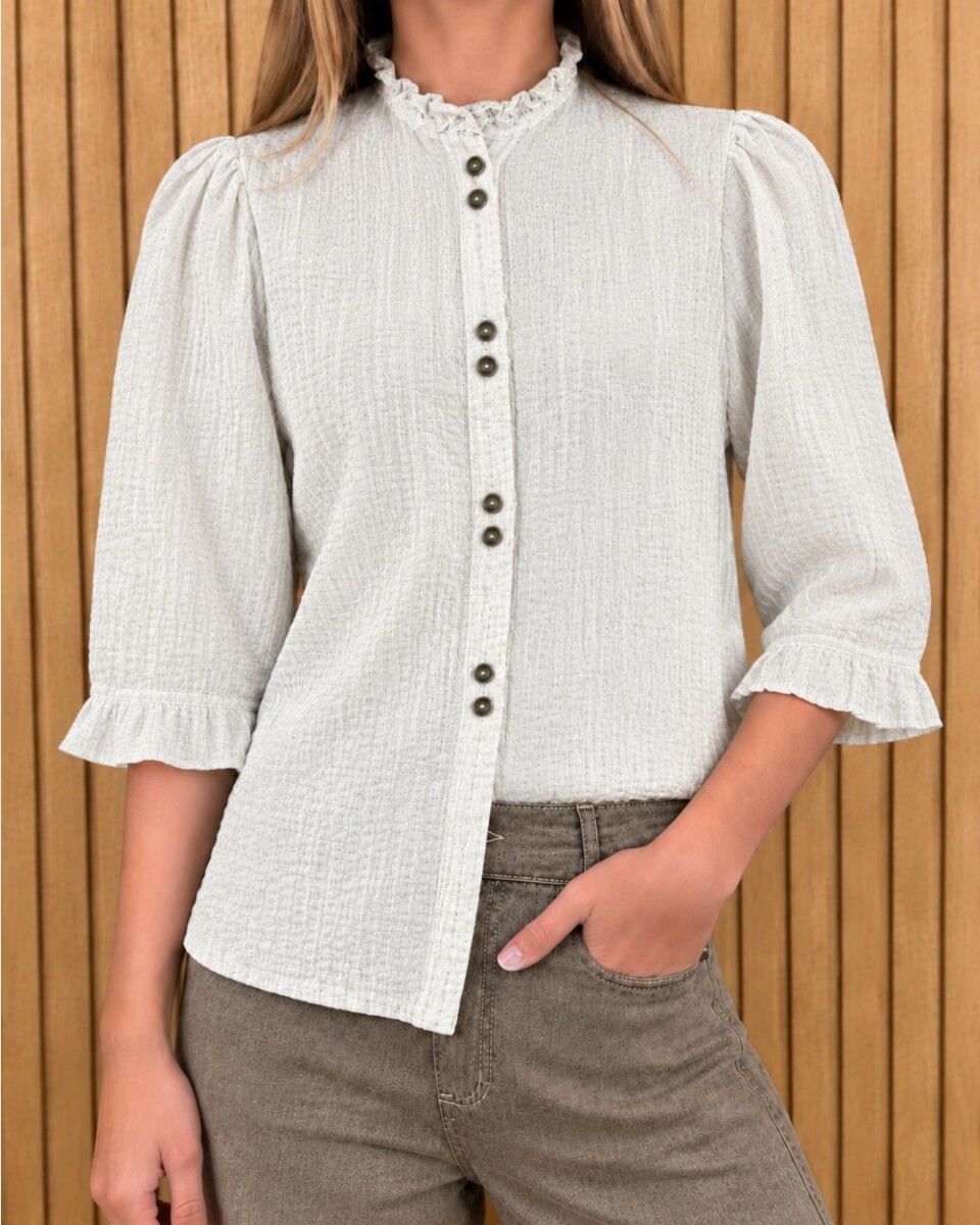 Camisa Carlita Volados - Crudo Muselina 