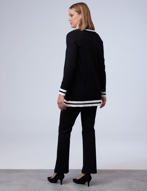 Cardigan Boton NEGRO/BLANCO