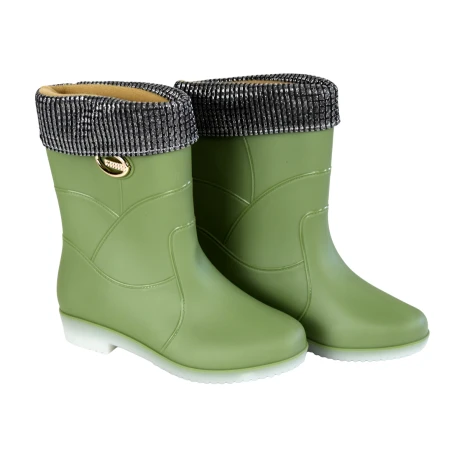 Botas de goma para lluvia con hebilla y forro polar Botas de goma para lluvia con hebilla y forro polar