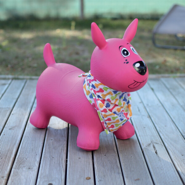 Juguete Perro Saltarín Inflable Infantil Burrito Goma Ludi Variante Color Rosa