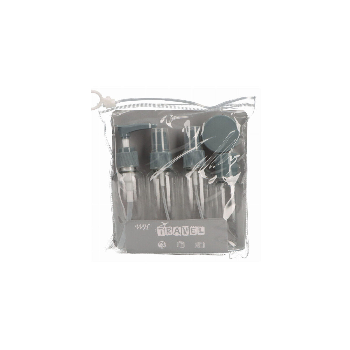 Set de frasquitos para viaje en estuche - Gris 
