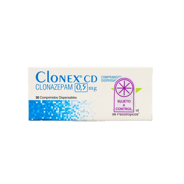 CLONEX 0,5 MG.DISPERSABLES CJ X 30 COMPR única