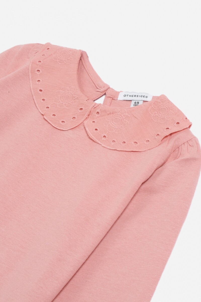 T-shirt manga larga con cuello bebe SALMON