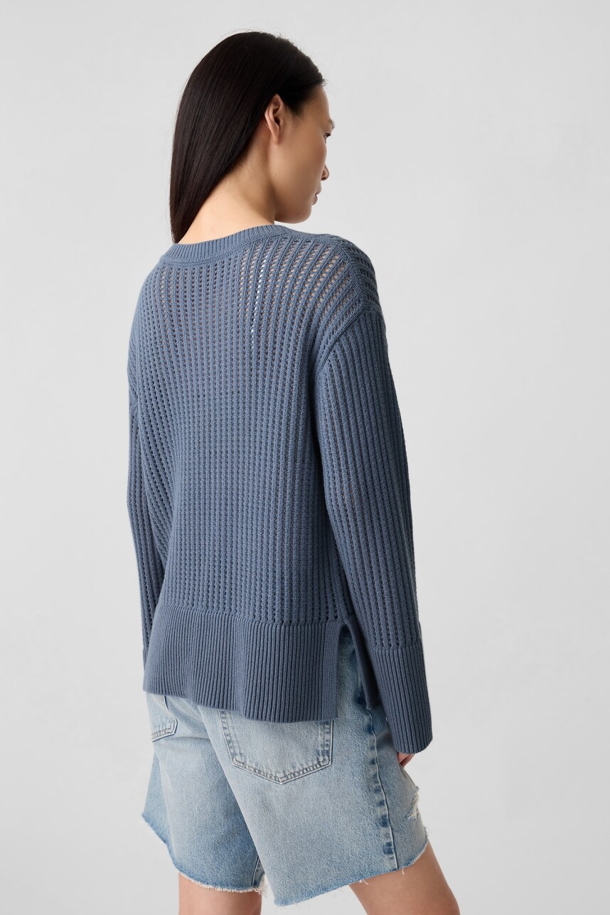Buzo Cuello V Mujer Bainbridge Blue