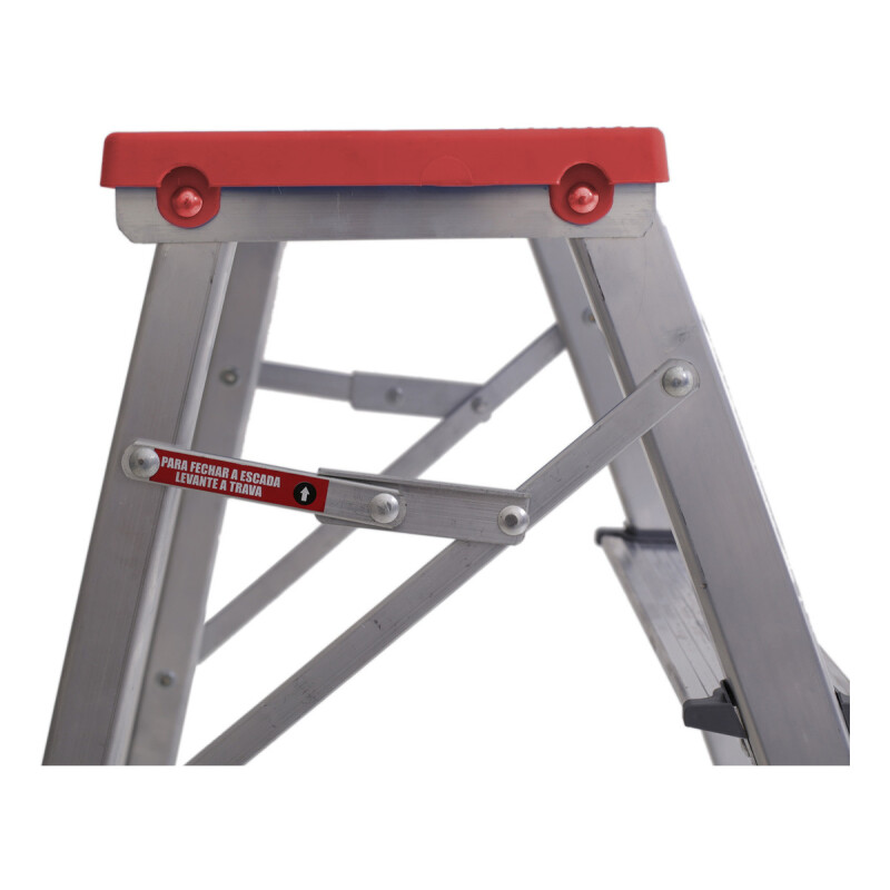 Escalera Banco Taburete De Aluminio 3 Escalones Gris