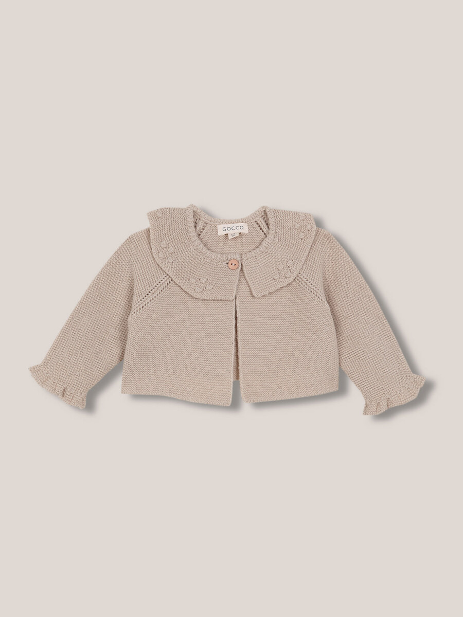 Chaqueta Cuello Volante Topo