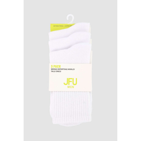 Pack x3 medias media caña lisas Blanco