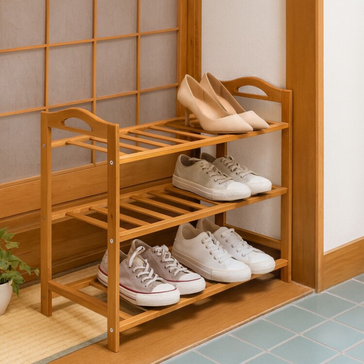 Estante Zapatera organizador de Bambu 3 estantes Estante Zapatera organizador de Bambu 3 estantes