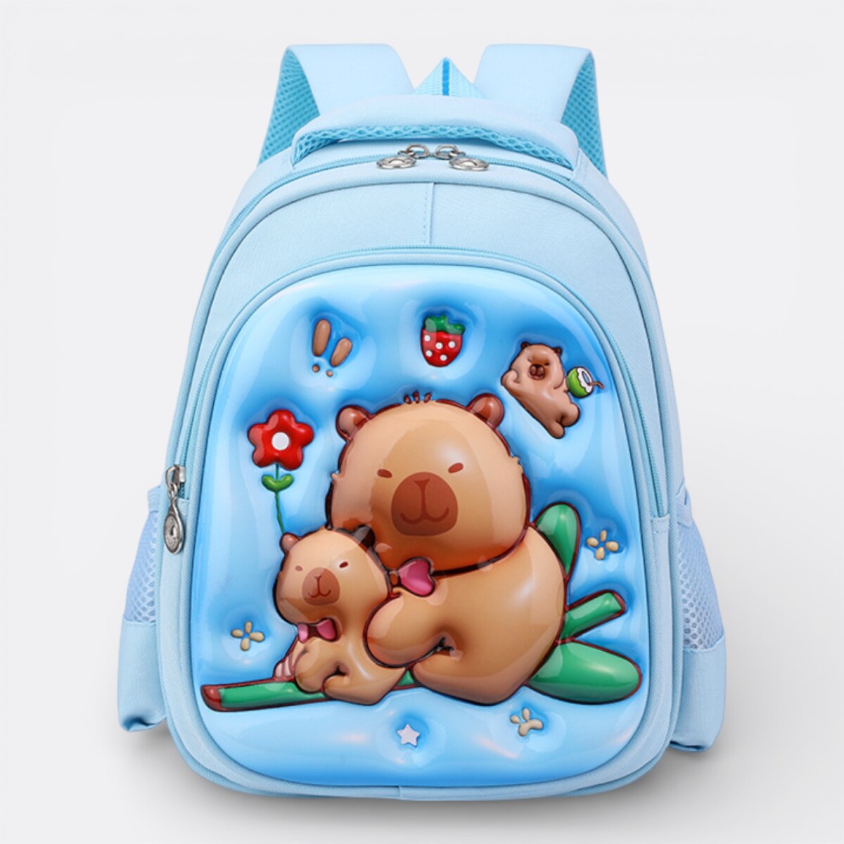 Mochila Capibara Labubu Preescolar 3d Relieve - Capibara en hoja 