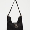Cartera al hombro Signature en canvas Negro