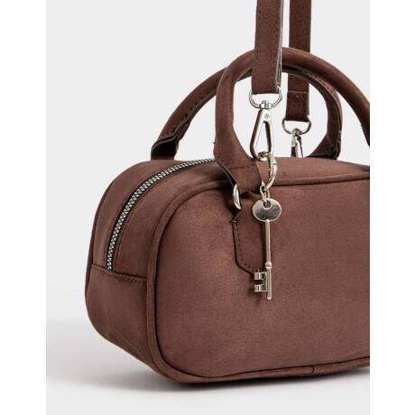 Cartera Bowling Suede Chocolate Marron Chocolate