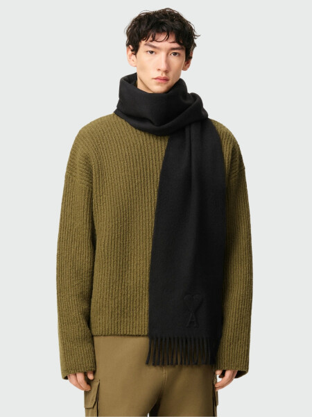 AMI PARIS - Bufanda en Relieve de Lana Amarillo