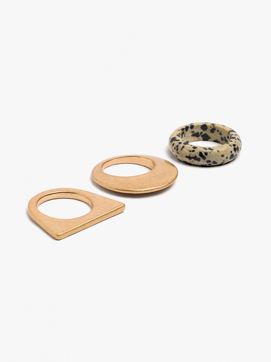 Set De Anillos Con Piedra multicolor