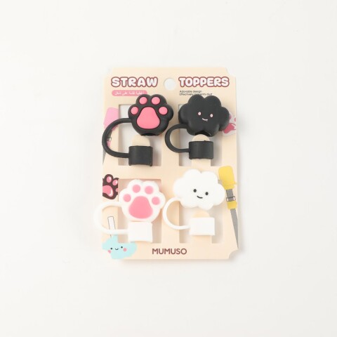 TAPONES PARA PAJILLA DISEÑO NUBE Y GATO (4 UNIDADES) TAPONES PARA PAJILLA DISEÑO NUBE Y GATO (4 UNIDADES)