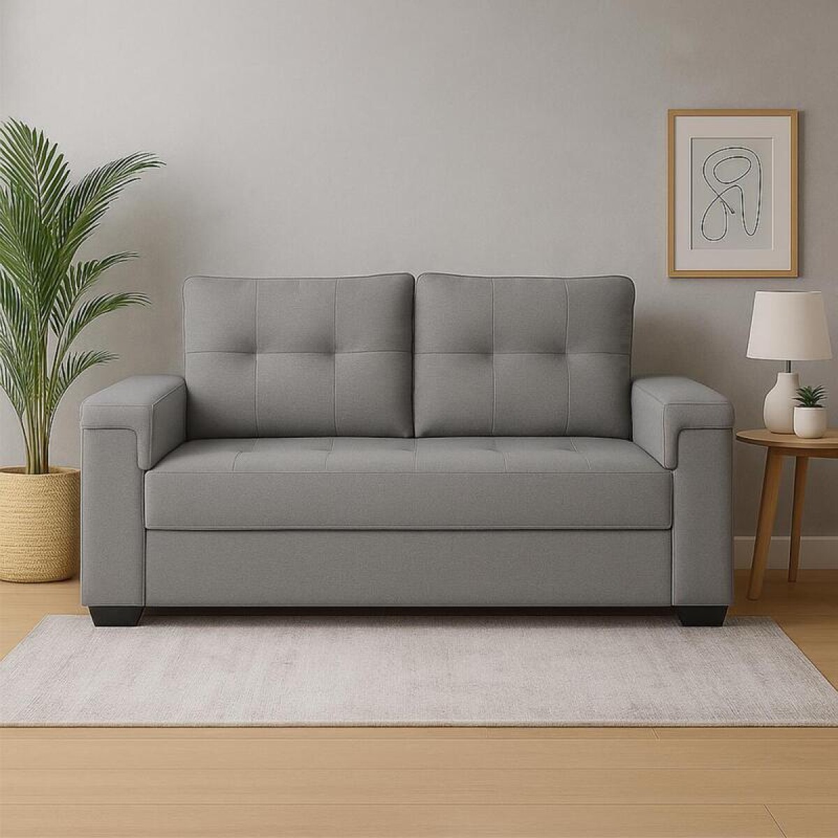 Sofá Sillón Amsterdam 3 Cuerpos Cobertura en Lino - Gris 