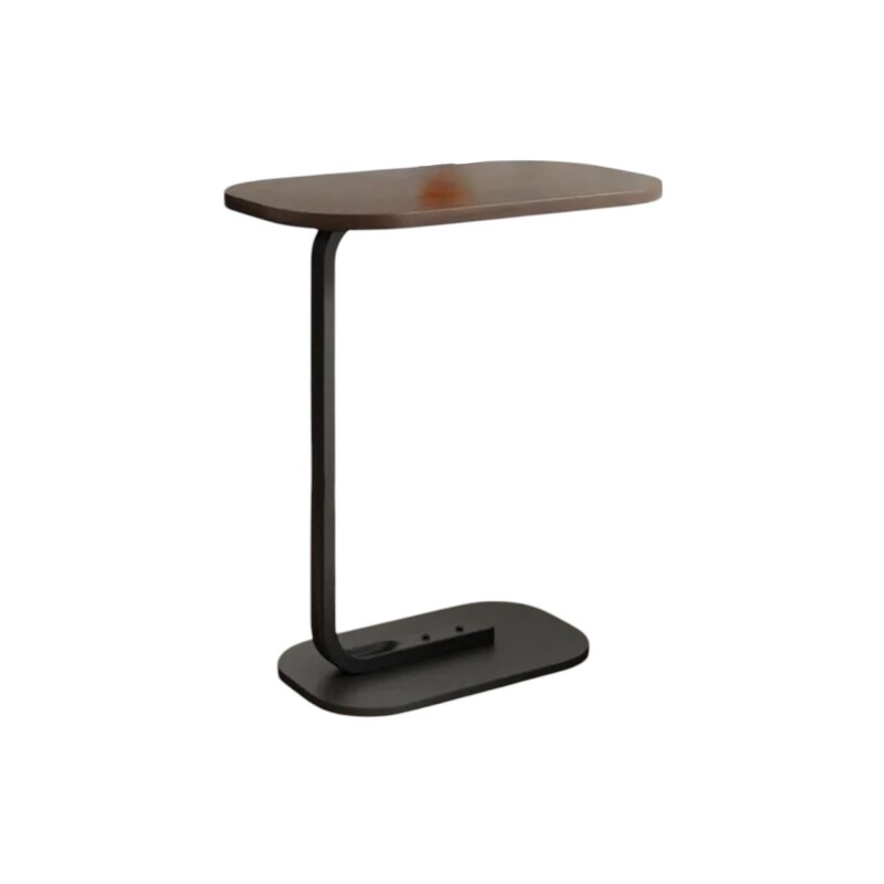 Mesa de Arrime Auxiliar Madera y Metal - 45x28x60cm madera oscura