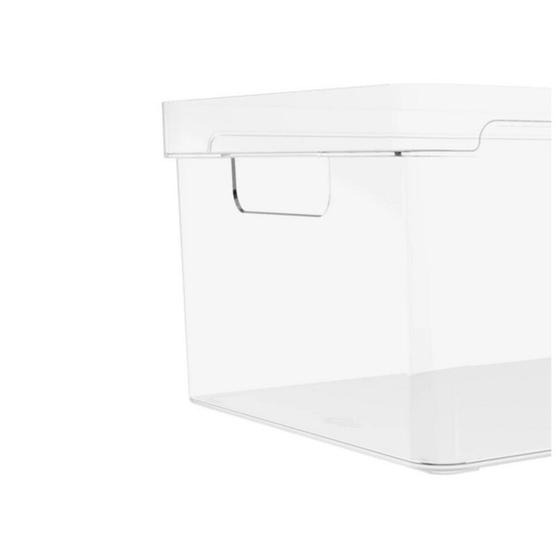 Caja cesto organizador plástico transparente 37x20x13 cm OU Caja Cesto Organizador Plástico Transparente 37x20x13 Cm Ou
