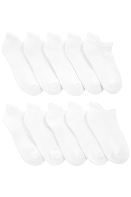 Pack diez pares de medias invisibles de algodón, blancas Pack diez pares de medias invisibles de algodón, blancas