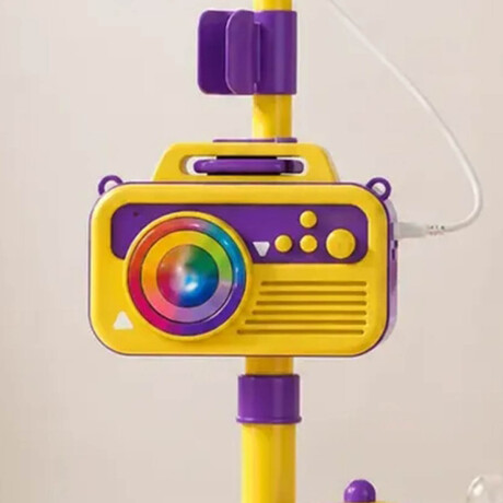Set Musical Burbujero Batería Micrófono Sonido Y Luz Amarillo