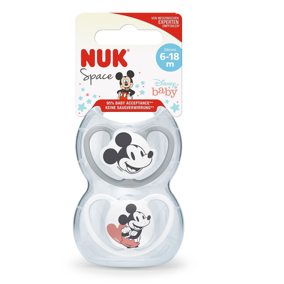Chupete Nuk Silicona Space Disney T2 Mickey 2 Uds. 