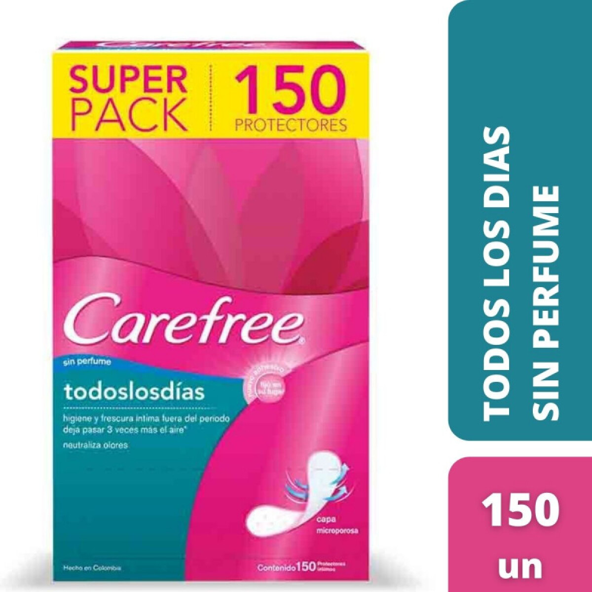 Protectores Diarios Carefree Todos los Días Sin Perfume x150 – Comodidad y Protección 