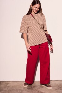 Remera Rayada Camel
