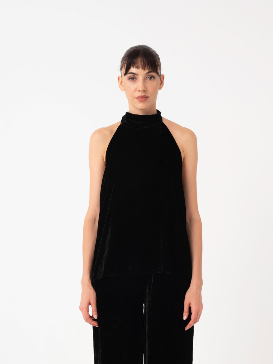 TOP HALTER, EN VELVET 