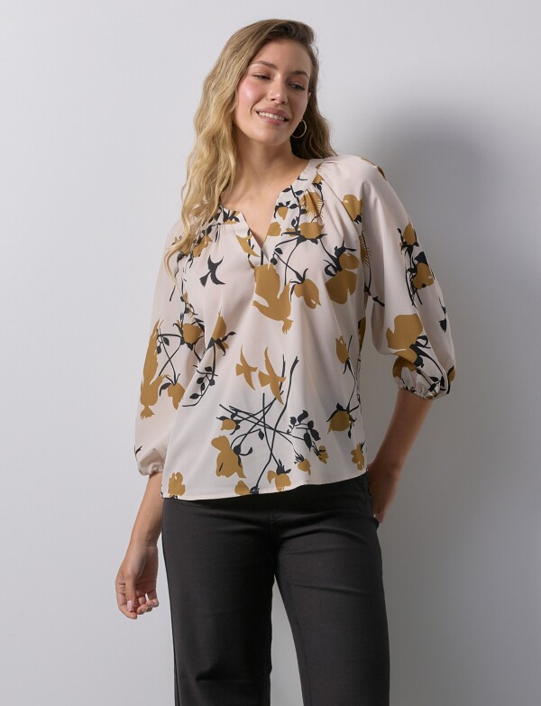 Blusa Gasa BEIGE/MULTI