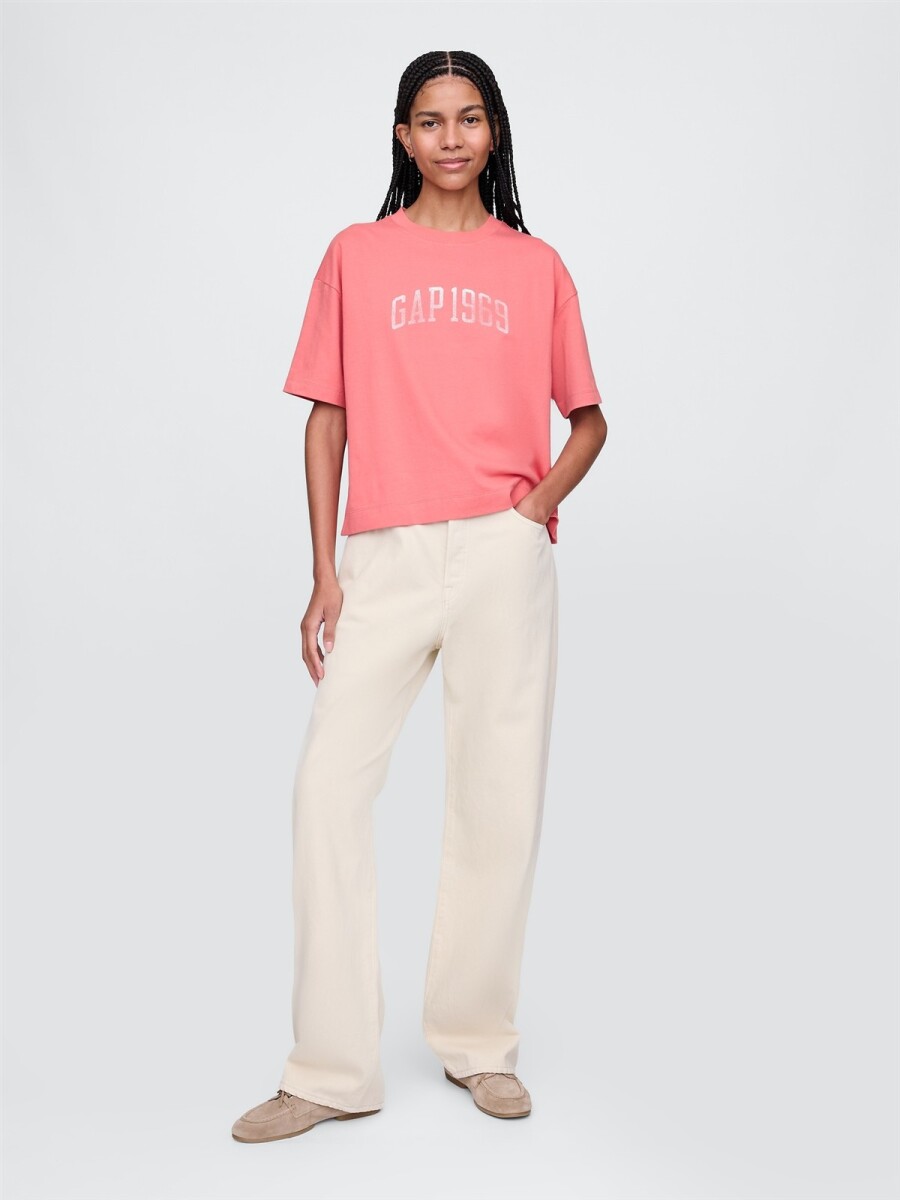 Remera Mini Logo Cropped Mujer - Watermelon Ice 