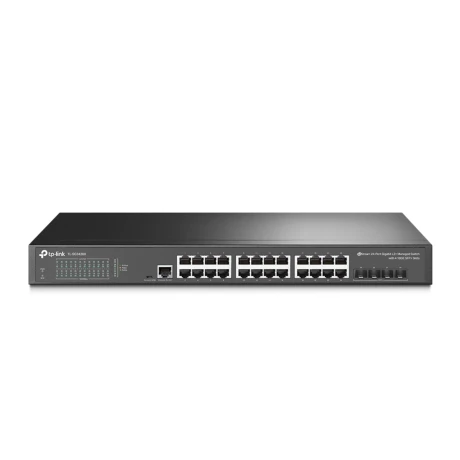 Tp-link - Switch 24 Puertos RJ45. Montaje en Rack. 56GBPS Conmutación. X4 Ranuras 10G Sfp+. Color Ne 001