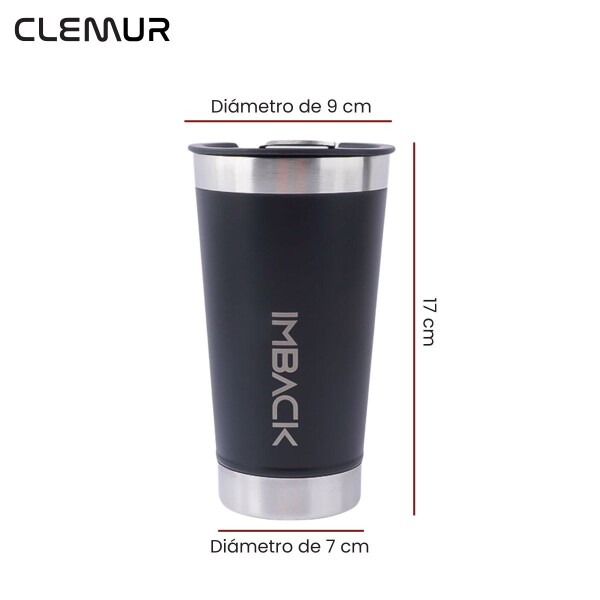 Vaso Termico De 592ml Acero Inoxidable Doble Capa Con Tapa Color Negro Vaso Termico De 592ml Acero Inoxidable Doble Capa Con Tapa Color Negro