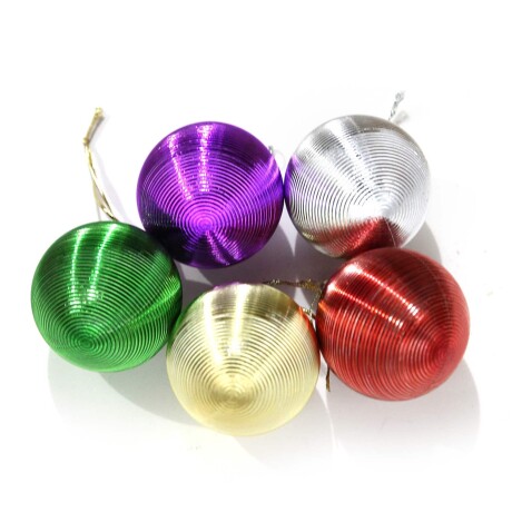 Set X6 Esferas En Bolsa - Diseño Aros - Colores Surtidos Unica