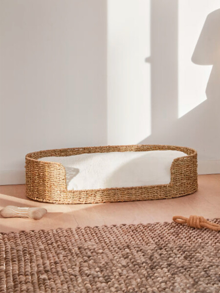 CAMA PERRO TEJIDA NATURAL