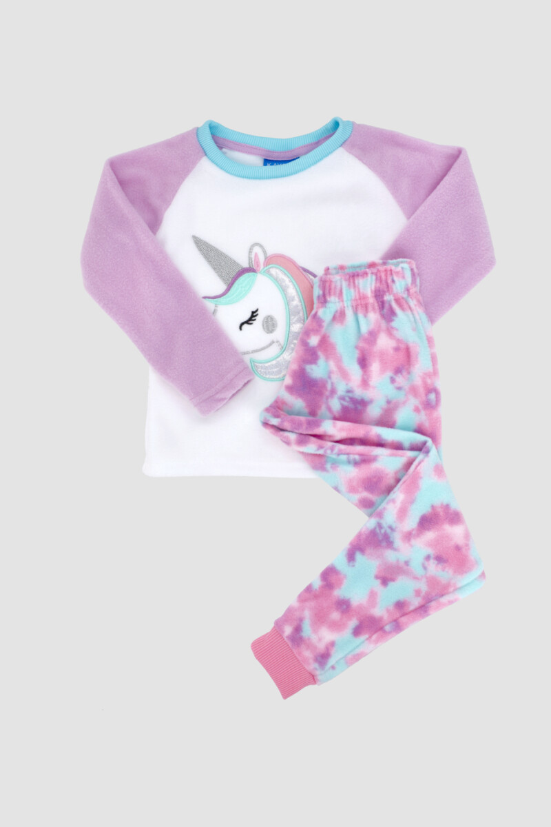 Pijama infantil polar unicornios Lila