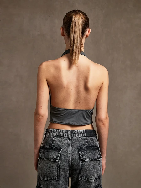 TOP PAINA GRIS OSCURO