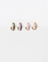 Aros Argollas Set Strass Set De Argollas Con Cubic Zirconia - Dorado