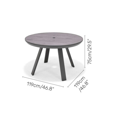 Mesa redonda de Patio Diametro 119cm Urbanite Gris
