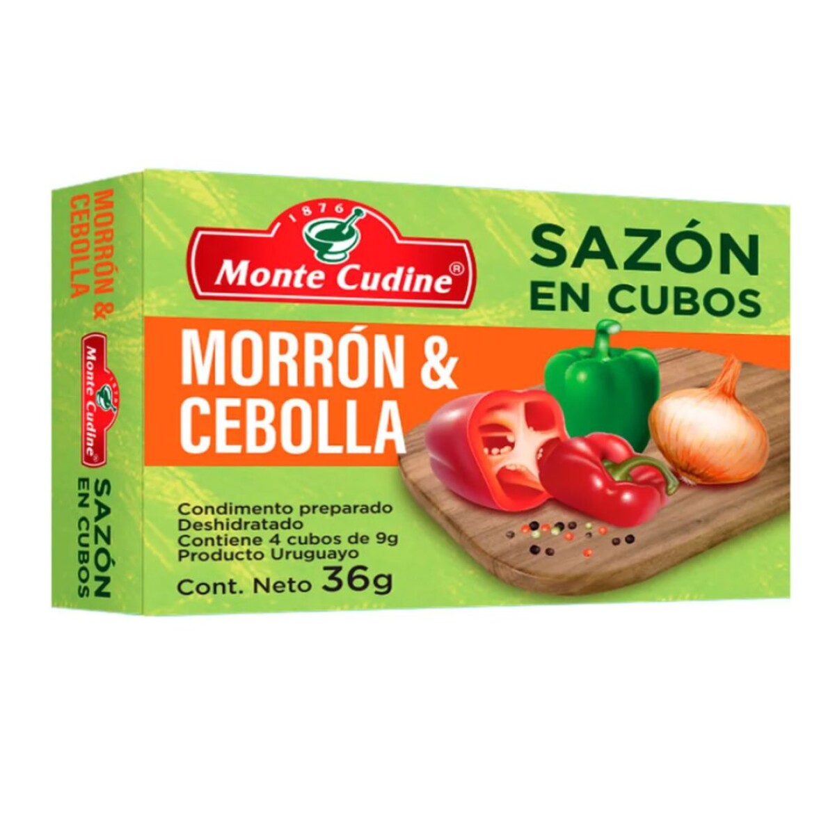 SAZON EN CUBOS MONTE CUDINE X4U 36G MORRON CEBOLLA 