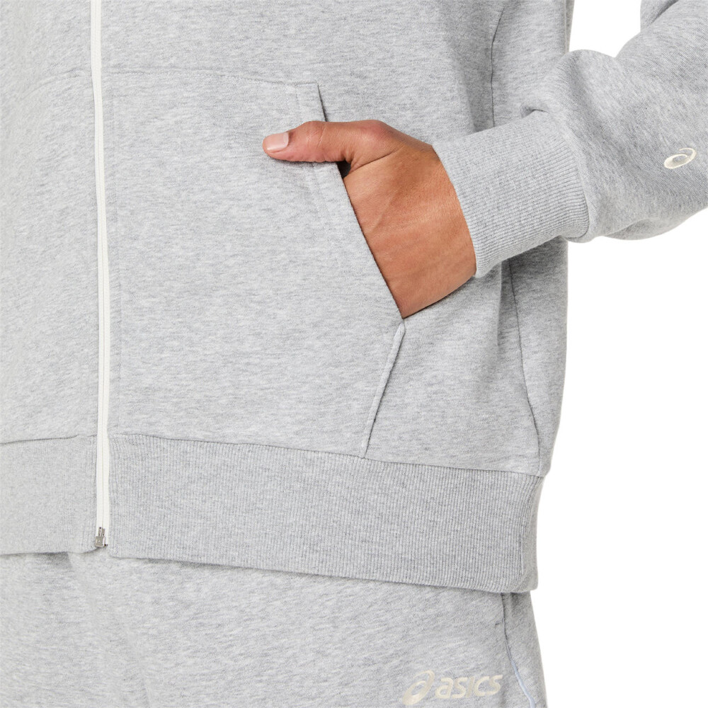 Hoodies Training Asics Logo Fleece Full Zip Hoodie Hombre Grey Heather