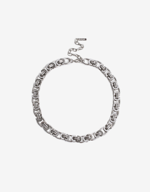 Collares Cortos Metal Collar Corto Cadena Metal - Plateado Rodio