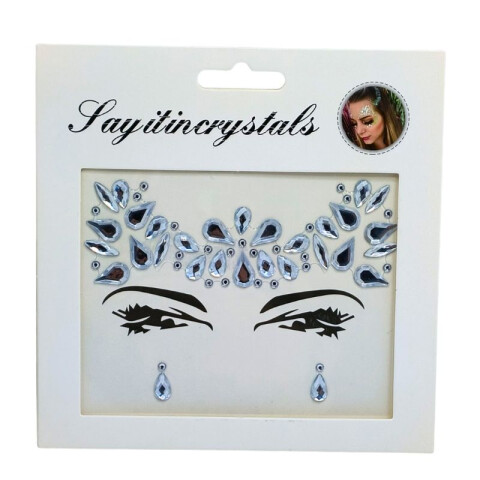 Sticker para Rostro Diamante Plateada