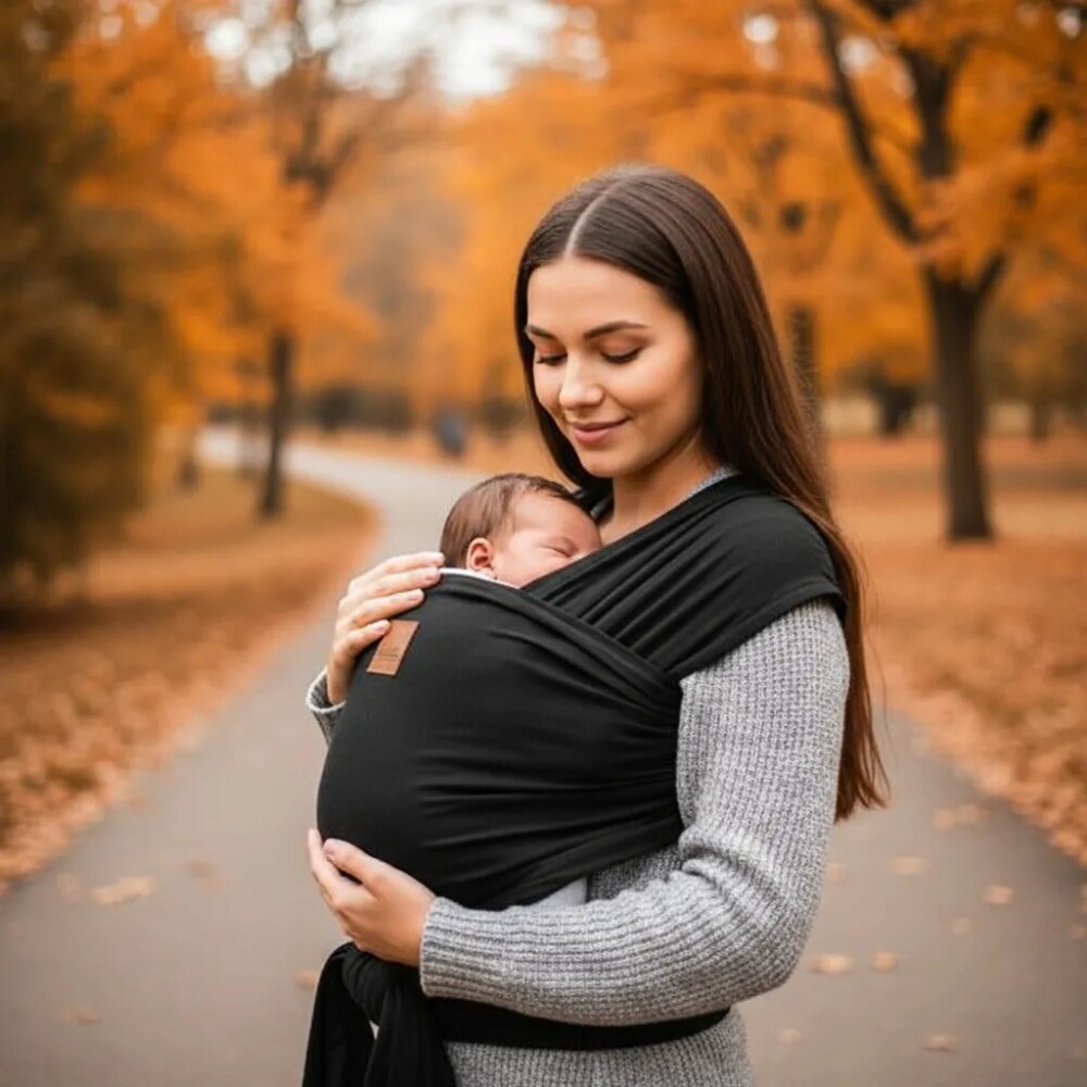 Mochila porta bebe fular SLING Kikkaboo negro