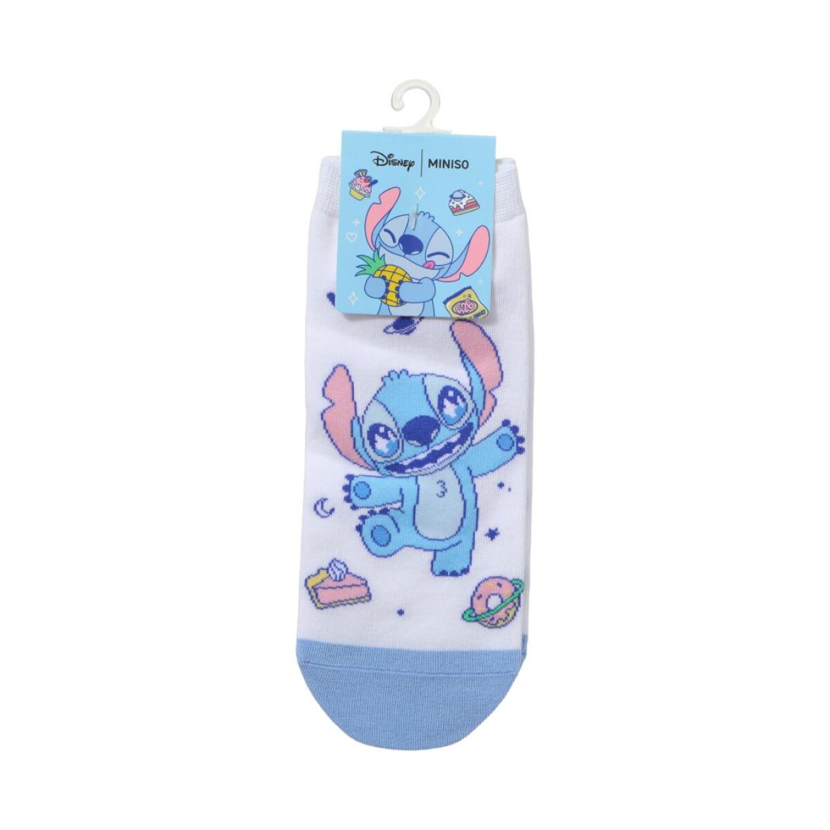 Soquete Stitch - celeste 