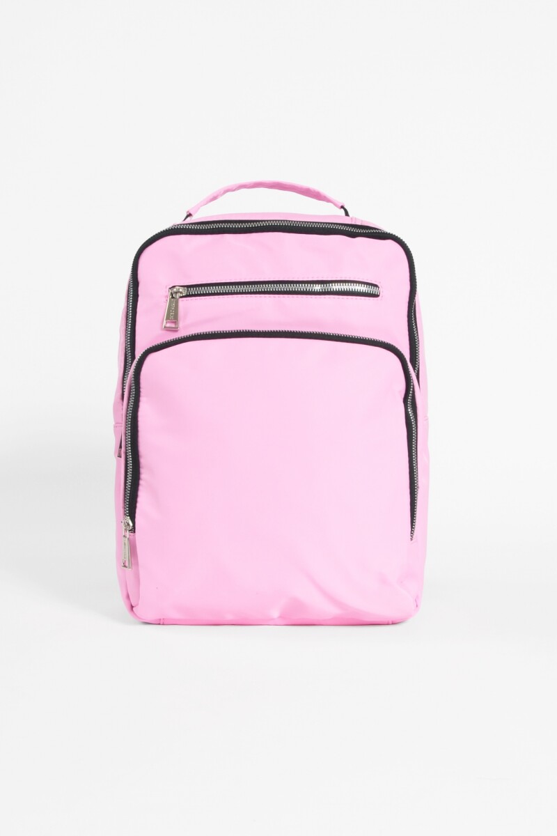 Mochila con bolsillo rosado