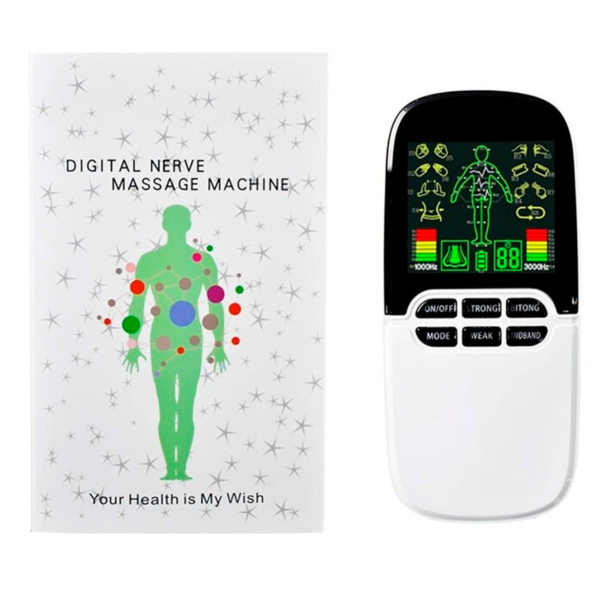 Tens Electroestimulador 8 Pads Electroterapia Muscular Usb - Color Blanco 