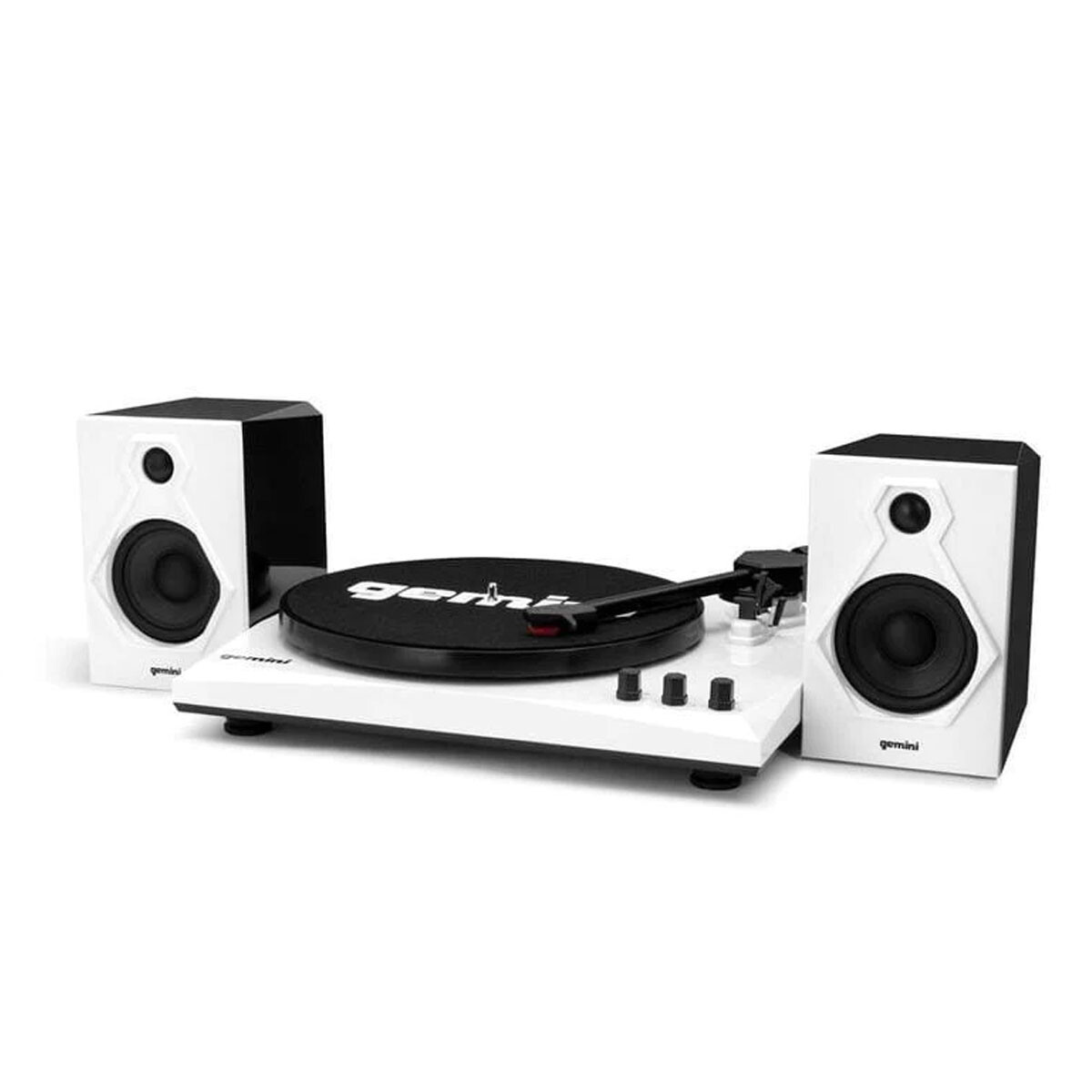 BANDEJA DE VINILO GEMINI TT900 BLANCA CON PARLANTES 