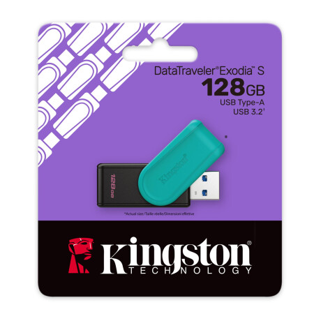 Pendrive Kingston 128GB DataTraveler Exodia S Turquesa Pendrive Kingston 128GB DataTraveler Exodia S Turquesa