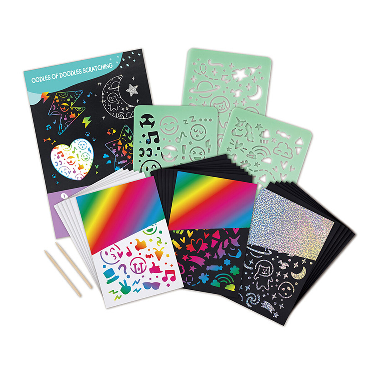 Juego de plantillas para raspar y dibujar Hape 