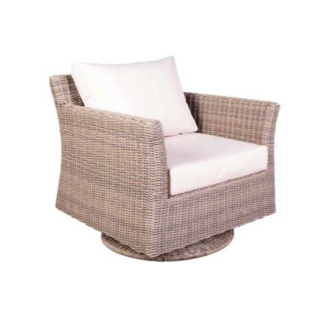BUTACA GIRATORIA RATTAN-SINTETICO NATURAL-BEIGE COZUMEL